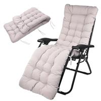 wawofun Sun Lounger Cushions Only, 170 * 53cm Garden Sunlounger Cushions with Top Cover Garden Recliner Chair Seat Pads Sunbed Cushion for Indoor Outdoor Patio Yard Beach