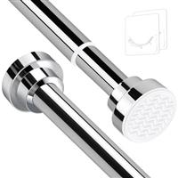 Stainless Steel Extendable Shower Curtain Rod Tension Pole, including 2 Holders,Net Voile Curtains Rail,Adjustable Telescopic Rods Extendable for Kitchen Cupboard Bathroom Window(72cm-130cm)