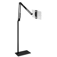 LanPavilion Tablet Floor Stand with Upgraded Weighted Base, Adjustable Arm Tablet Stand Phone Holder for Bed Sofa Use, Compatible with iPad Pro, Air, iPhone, Samsung Tab, Kindle, 4.7''-13'' Devices