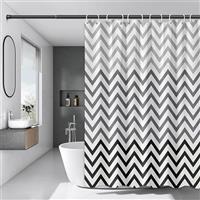 WOODFIB Shower Curtain, 100% PEVA Waterproof Anti-Mould Proof Resistant, Quick-Drying, Washable Bathroom Curtain, Includes 12 Pcs Curtain Hooks