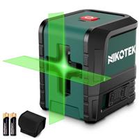 Nikotek Green Laser Level Self Leveling Cross Line, Horizontal and Vertical Line Laser Level IP54 Waterproof and Dustproof Battery Carrying Bag Included