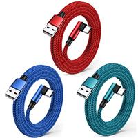 USB C Charger Cable USB Type C Charger Fast Charging Cable Right Angle USB C Cable Nylon Braided for Samsung Galaxy S21 S20 S10 S9 S8 Note 10 9 8,Huawei P40 P30 P20,HTC,LG,Moto G7,Google Pixel