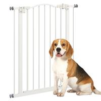 PawHut Pressure Fit Dog Stair Gate No Drilling Safety Gate Auto Close for Doorways, Hallways, White