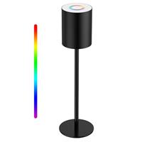 Aomeya Touch Control Table Lamp, 3-Way Dimmable Bedside Lamps Nightstand Lamps with Flaxen Fabric Shade for Bedroom Living Room,LED Bulb Included (Grey-1Pcs) (Grey-1Pcs)