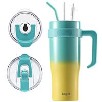 Tumbler with Straw and Lid, Stainless Steel Travel Mug Coffe