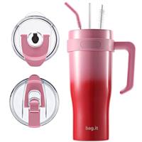 Tumbler with Straw and Lid, Stainless Steel Travel Mug Coffe