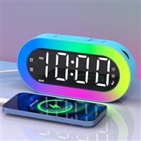 Kids Alarm Clock, Bedside Digital Clock with Colourful Night