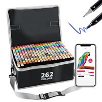 Vokiuler Alocohol Markers Set- Colored Art Markers with APP for Coloring, Dual Tip Artists Drawing Markers Pens Chisel & Bullet for Kids Adult Graffiti Anime Illustration Painting Doodling with Bag