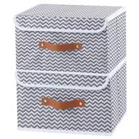 OUTBROS Wardrobe Storage Boxes with Lids, Foldable Containers Organizer
