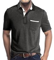 Mens Henley T Shirts Cotton Casual Fashion Plain Shirt Tops with Pocket Golf Shirts