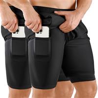 Niksa Running Shorts Men 2 in 1 Gym Shorts with Phone Pocket 7Sports Shorts Lightweight Quick Drying