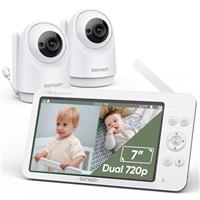 bonoch Baby Monitor with 2 Cameras and Night Vision, 7" 720P