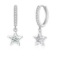 Kamise 925 Sterling Silver Hoop Earrings for Women - Hypoallergenic Dangle Huggie With Star Heart Butterfly Pendant - Fashion Zirconia Drop Earrings With Gift Box