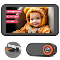 LUCKVIEW 5.2" Baby Car Camera, Starlight Color Night Vision Monitor for Backseat, Unique Headrest Mount with 360 Rotation, 3X Zoom in Closer, Brightness for Eye Comfort, Must-Have Baby Item BM2