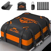 Rymopuey Car Roof Bag 15 Cubic/425 L-20 Cubic/566 L, Waterproof Car Roof Bag No Rack Needed, Car Roof Box with Anti-Slip Mat and 6 Heavy-Duty Straps, Folding Soft Roof Bag for Cars with/Without Rack