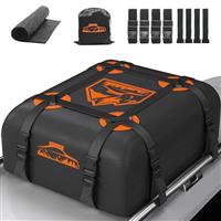 Rymopuey Car Roof Bag 15 Cubic/425 L-20 Cubic/566 L, Waterproof Car Roof Bag No Rack Needed, Car Roof Box with Anti-Slip Mat and 6 Heavy-Duty Straps, Folding Soft Roof Bag for Cars with/Without Rack