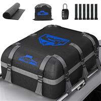 Rymopuey Roof Bag, Waterproof Car Roof Bag No Rack Needed, Car Roof Box with Anti-Slip Mat and 8 Heavy-Duty Straps, Folding Soft Roof Box for Cars with/Without Rack