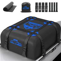 Rymopuey Roof Bag, Waterproof Car Roof Bag No Rack Needed, Car Roof Box with Anti-Slip Mat and 8 Heavy-Duty Straps, Folding Soft Roof Box for Cars with/Without Rack