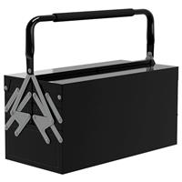 DURHAND Metal Tool Box 3 Tier 5 Tray Professional Portable Storage Cabinet Workshop Cantilever Toolbox with Carry Handle