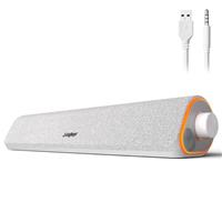 SOULION PC Speakers, Bluetooth & 3.5 mm Computer Speakers USB Powered, Colorful Lights Soundbar with Button, Stereo Surround Soundbar for PC, Desktop, Laptop