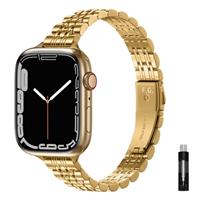 Fullmosa Slim Metal Strap Compatible with Apple Watch Straps 49mm 46mm 45mm 44mm 42mm 41mm 40mm 38mm for Women, Stainless Steel Thin Apple Watch Strap iWatch Bands Ultra Series 10/9/8/7/6/SE/5/4/3/2/1