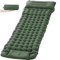 Aptliton Inflating Sleeping Pad for Camping, 10cm Thickness Camping Mat with Built-in Foot Pump, Inflatable Sleeping Mat with Pillow for Backpacking, Camping, Hiking