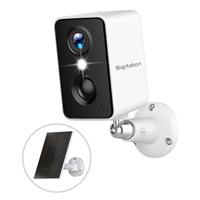 Septekon 2k Security Camera Wireless Rechargeable Battery Powered, Outdoor/Indoor CCTV Camera System, PIR Motion Detection Siren Floodlight with 3MP Color Night Vision, 2-way Audio, IP66 Waterpoof