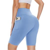 DDOBB Cycling Shorts Women with Pockets High Waist Gym Shorts Tummy Control Tights Soft Strech Pants for Running Yoga