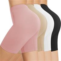 SIHOHAN 4 Pack Women Anti Chafing Shorts Smooth Under Dress Shorts Comfy Seamless Chub Rub Shorts for Yoga