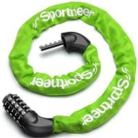 Sportneer Bike Locks - High Security Bicycle Chain Lock 5-Digit Resettable Combination Anti-Theft Cycle Locks Bike Accessories for Bicycle, Motorcycle, Scooter, Door