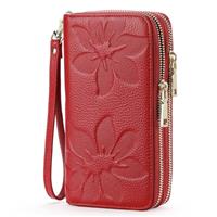 GOIACII Women's Wallet Large Capacity RFID Blocking Double Zip Ladies Purse, Leather Purses for Women with Wristlet