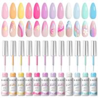 RARJSM Nail Art Gel Liner Polish Set 5ml French Line Painting Gel Polish Nail Design Art Manicure Set 12 Colors