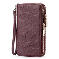 GOIACII Women's Wallet Large Capacity RFID Blocking Double Zip Ladies Purse, Leather Purses for Women with Wristlet