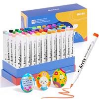 Arrtx Acrylic Marker Pen, Water Based Brush Tip Paint Markers for Stone, Glass, Easter Egg and Fabric Painting-Arts and Crafts for Adults