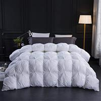 Three Geese Double Size Duvet,Goose Feather Down Duvet All Year Round 10.5 Tog, 100% Organic Cotton Cover, Double Quilt Bed Comforter (White)