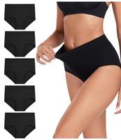 wirarpa Underwear Women High Waist Cotton Knickers Ladies Panties Full Coverage Briefs Underpants Plus Size Multipack