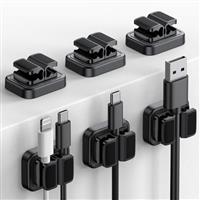 Lamicall [3 in 1] Spring Cable Holder Clips - [6 Pack] Wire Holder Organiser, No-residue Adhesive Cord Management, Desk Tidy for USB Charger Cable, Power Cords, Wall, PC, Car, Office, Home - White