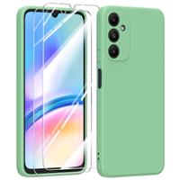 MIKULLE Samsung Galaxy A05s 4G Phone Case with 2 Tempered Glass Screen Protector,Soft Silicone Anti-Scratch Protective Shockproof Phone Cover for Samsung Galaxy A05s 4G Phone Case