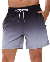 Swimming Shorts Men Swimming Trunks with Zipper Pockets Quick Dry Board Shorts Mens Beach Shorts with Mesh Lining
