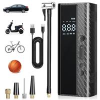 Portable Car Tyre Inflator, 150 PSI Cordless Air Compressor for Car Tyre Pump, 2X Faster Bike Pump with LED Light&Digital Gauge, Mini Air Pump Car Accessories Essentials for Car Motorcycle Bike Ball
