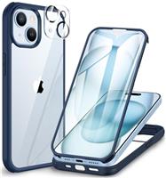 CENHUFO Compatible with iPhone 13/15/15 Pro/15 Pro Max Case Built-in Glass Screen Protector with Camera Lens Protector