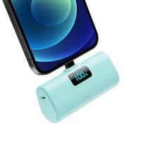 HETP Mini Power Bank 5200mAh, 20W PD Fast Charging Portable Charger, LCD Display Battery Pack, Ultra-Compact Powerbank Compatible with iPhone 14/14 Pro Max/13/13 Pro Max/12/11/XR/X/8, etc Green