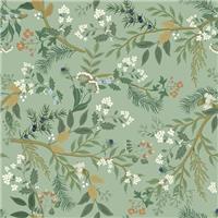 CHDITB Flower Wallpaper,Floral Wall Stickers Self Adhesive,Green Wallpaper Bedroom(44x300cm) Light Green Botanical Wall Paper,Plants Flower Leaf Stickers for Cabinets Countertops Covering