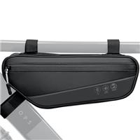 WOTOW Bike Frame Bag - 1.8L Waterproof Bicycle Top Tube Pouch with Side Pocket, Reflective Large Capacity Black Cycling Accessories for MTB, Road Mountain Bike Cycling Travel