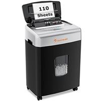 Bonsaii 110-Sheet Auto Feed Office Paper Shredder, 30 Mins Continuous Micro Cut Heavy Duty Paper Shredder, Manual 12-Sheet Home Office Credit Card Shredder with 4 Wheels, 23L Bin (C233-B upgrade)