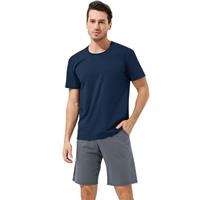 Chalier Cozy Mens Modal Pyjamas Sets Short Sleeve T-Shirts Tops Bottoms Casual Comfortable Nightwear Summer Loungewear for Men Soft Sleepwear Pjs Sets with Pockets L XL