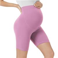 VALANDY Creamlush Maternity Shorts Over Belly Biker Shorts High Waisted Short Leggings Athletic Running Yoga Pregnancy Pants