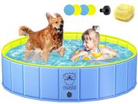 COZII Dog Padding Pool Foldable, Portable Swimming Pool for Pets and Kids