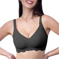 HORISUN Lace Seamless Wireless Bra for Women No Underwire Soft V Neck Soft Support T Shirt Bra