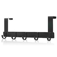 AUXHCYL Over Door Hooks, Stainless Hanger Coat Hook for Towel, Clothes, Bag, Robe, Storage Space Saving for Bathroom, Bedroom, Wardrobe (Black)
